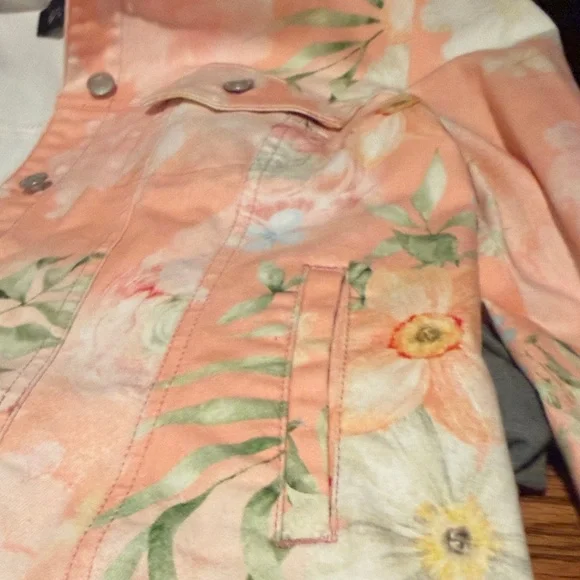 Boston Proper Peach Floral Jean Jacket - Picture 8 of 8